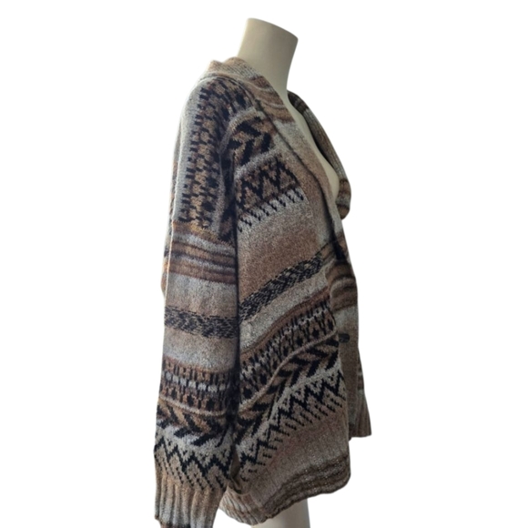 Knox Rose Aztec Southwestern Pattern Bulky Hippie Boho Cardigan New With Tags - Picture 2 of 5